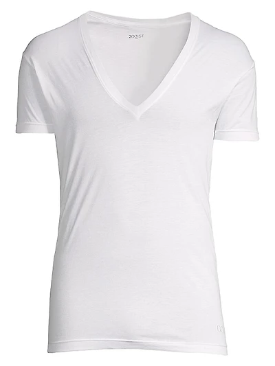 Pima Cotton Slim-Fit V-Neck Tee