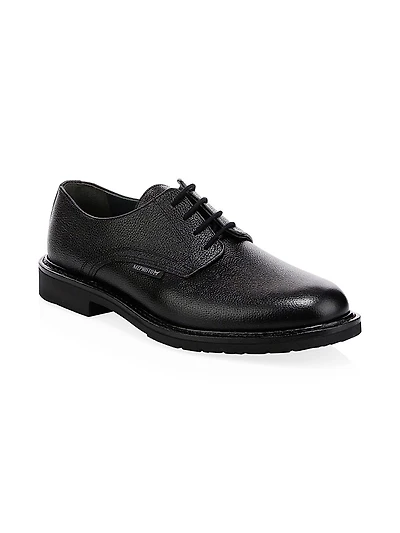 Polished Pebbled Leather Oxfords