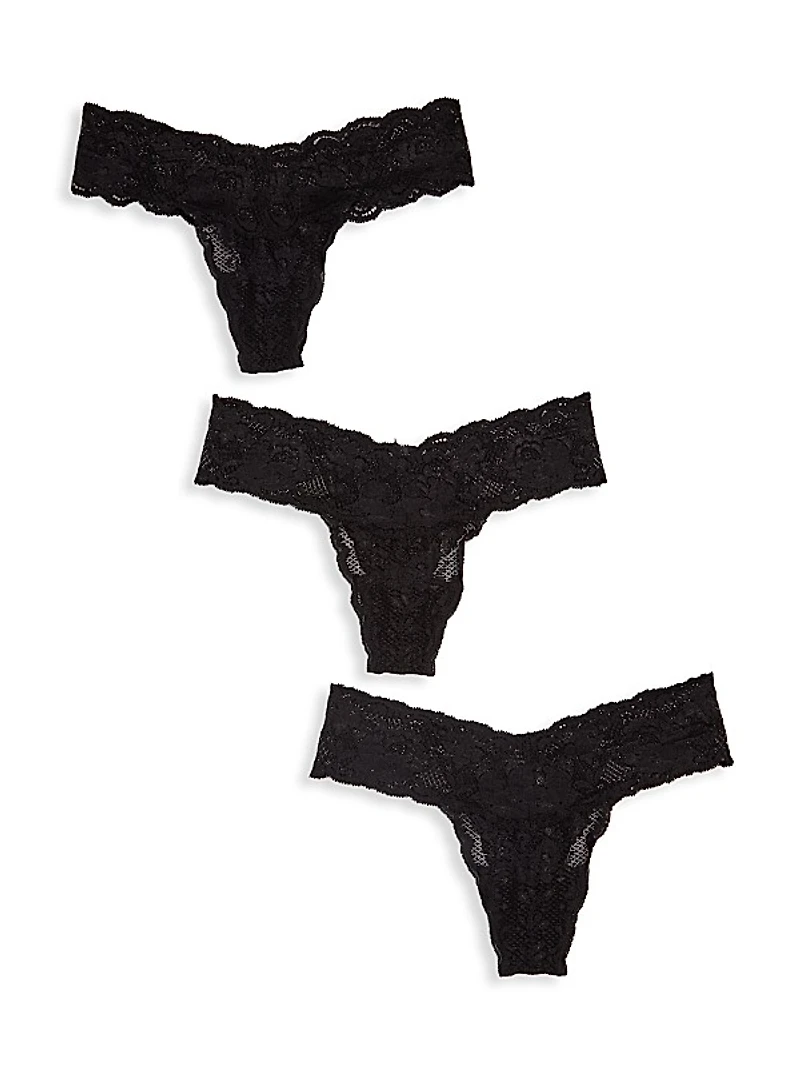 Low-Rise 3-Pack Lace Thong