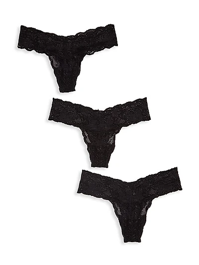 Low-Rise 3-Pack Lace Thong