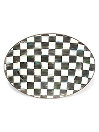 Checked Oval Platter