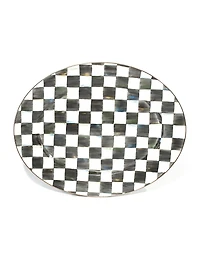 Checked Oval Platter