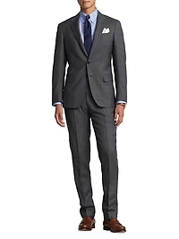 Sharkskin Wool Single-Breasted Suit
