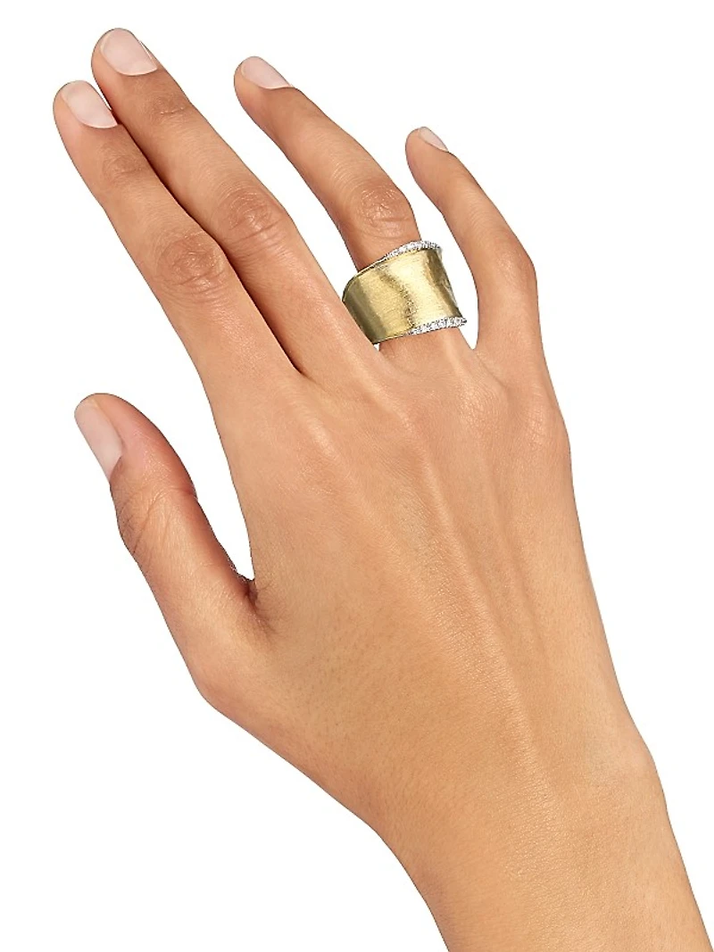 Lunaria Diamond & 18K Yellow Gold Band Ring