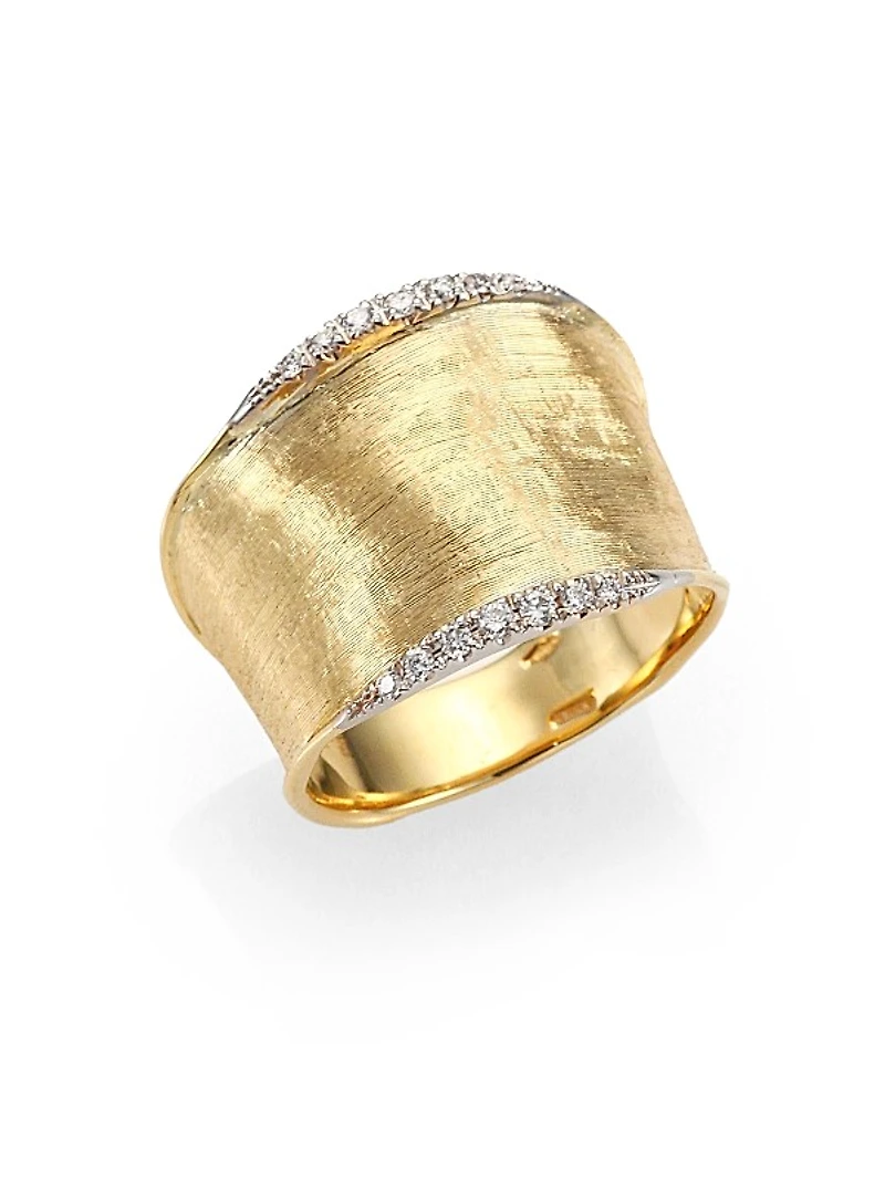 Lunaria Diamond & 18K Yellow Gold Band Ring