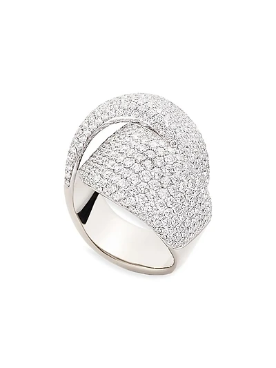 Abbraccio 18K White Gold & 5.93 TCW Diamond Ring