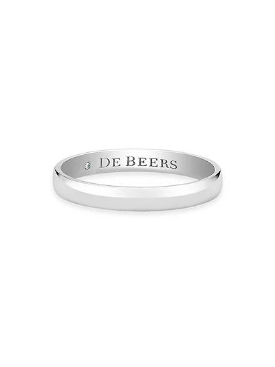 Platinum Wide Court Wedding Band Ring