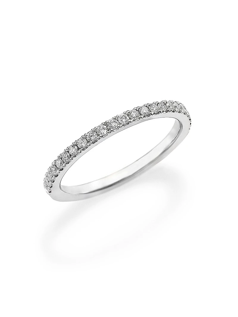 Classic Diamond & Platinum Eternity Half Band Ring