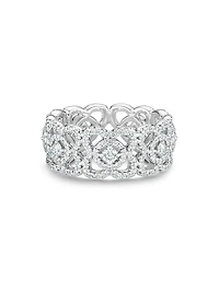 Enchanted Lotus Diamond & 18K White Gold Band Ring