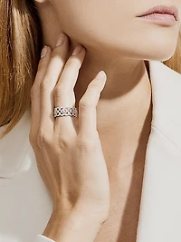 Enchanted Lotus Diamond & 18K White Gold Band Ring