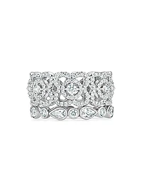 Enchanted Lotus Diamond & 18K White Gold Band Ring