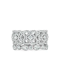 Enchanted Lotus Diamond & 18K White Gold Band Ring