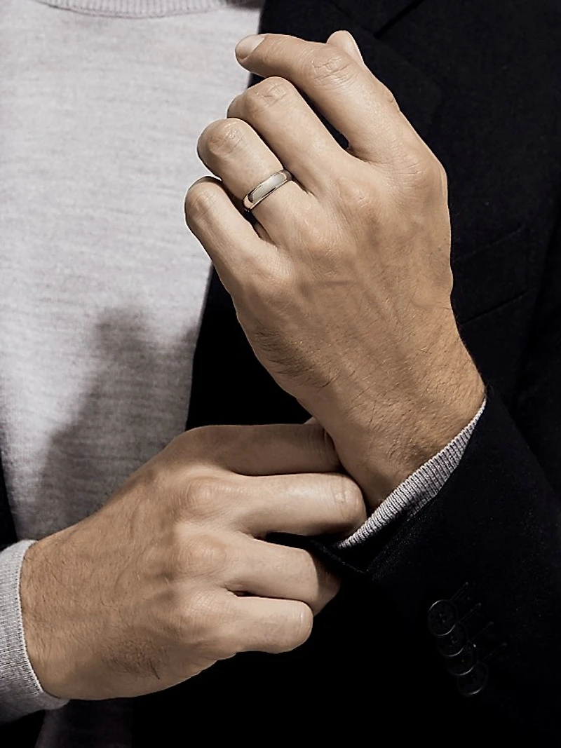 Platinum Stepped Edge Band