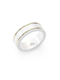 18K Yellow Gold & Zirconia Icon Thin Ring