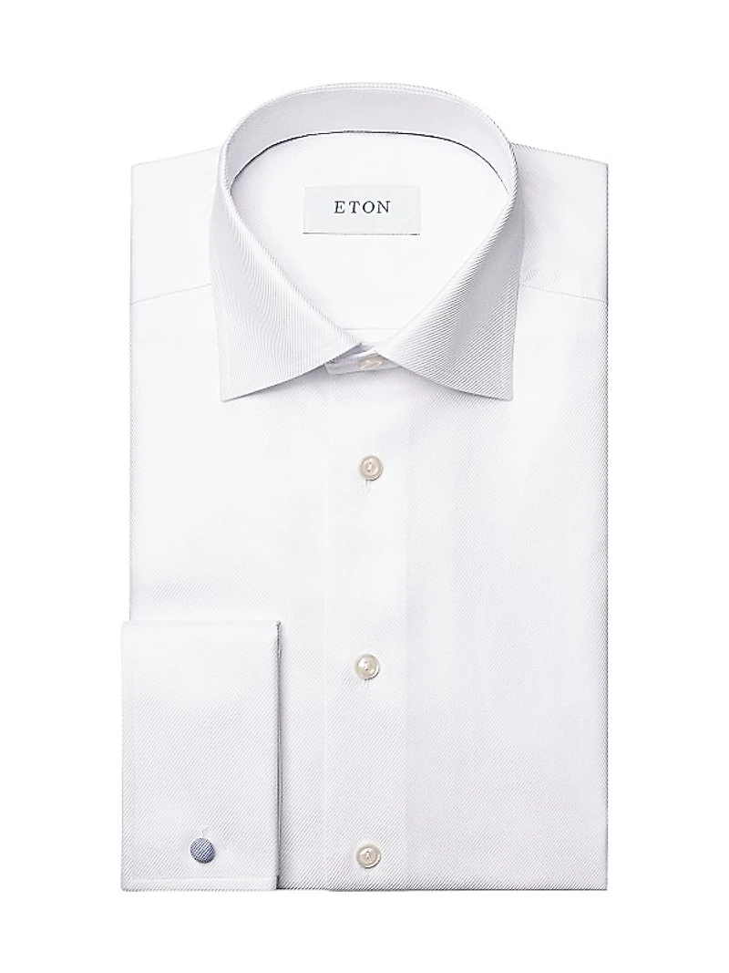 Contemporary-Fit Cavalry Twill French-Cuff Dress Shirt