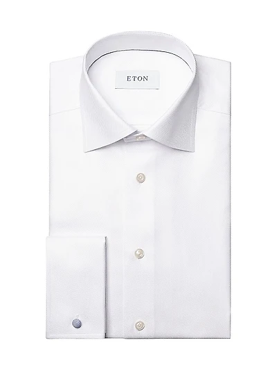 Contemporary-Fit Cavalry Twill French-Cuff Dress Shirt
