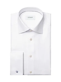 Contemporary-Fit Cavalry Twill French-Cuff Dress Shirt