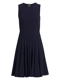 Zipper-Accented Wool Dress