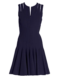 Zipper-Accented Wool Dress