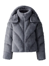 Anik Brushed Faux-Fur Down Jacket