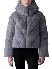 Anik Brushed Faux-Fur Down Jacket