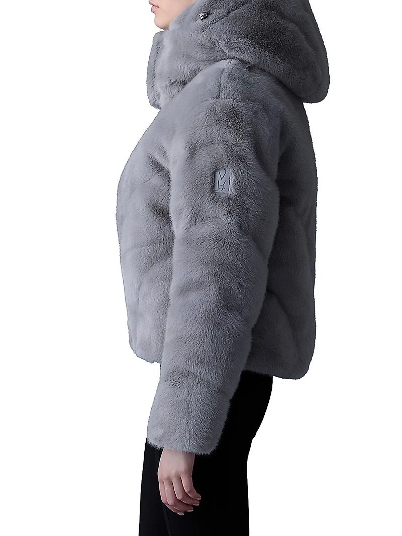 Anik Brushed Faux-Fur Down Jacket