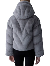 Anik Brushed Faux-Fur Down Jacket