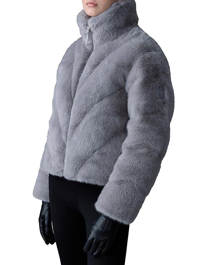 Anik Brushed Faux-Fur Down Jacket