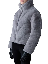 Anik Brushed Faux-Fur Down Jacket