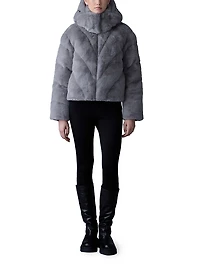 Anik Brushed Faux-Fur Down Jacket