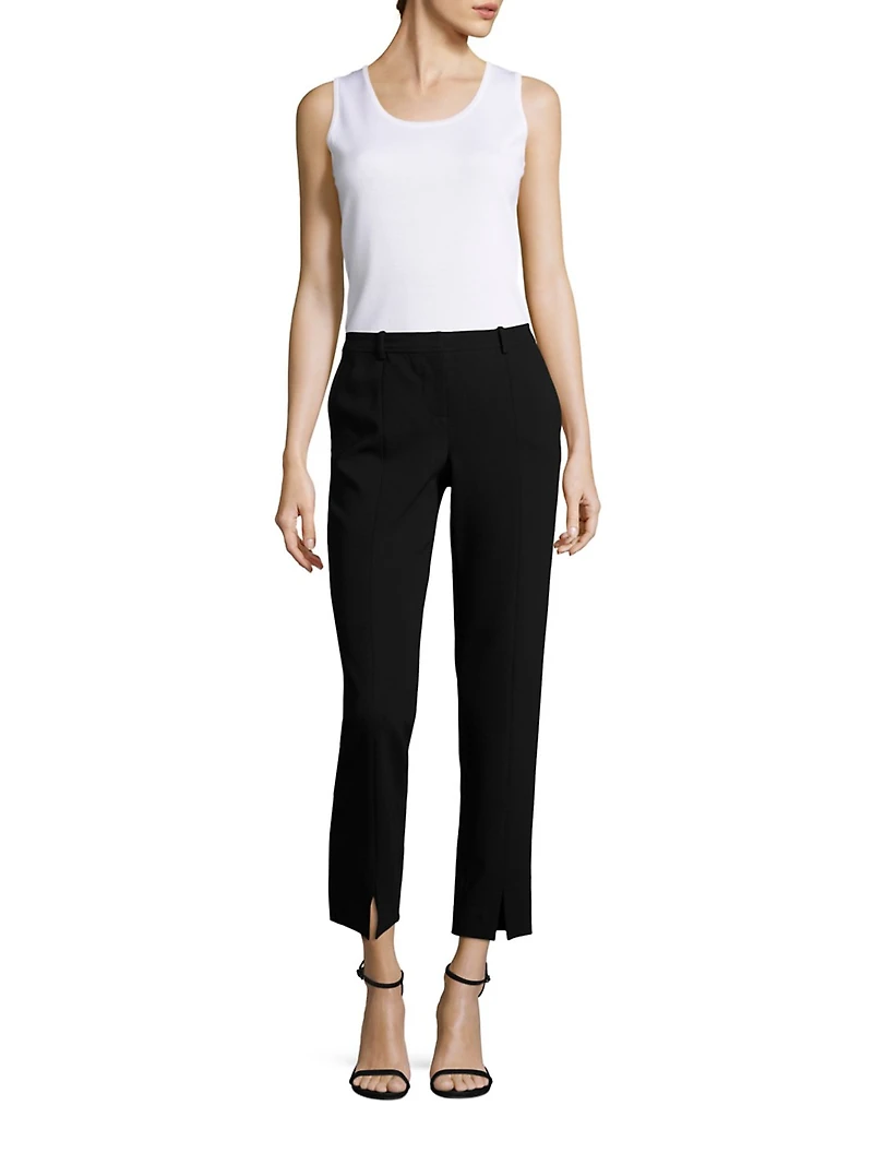Jennifer Pleated Straight-Leg Pants