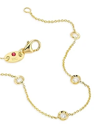 Tiny Treasures 18K Yellow Gold & Diamond Bezel Station Bracelet