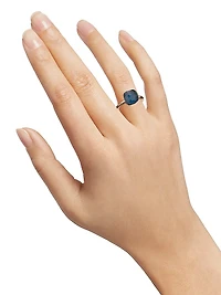 Nudo 18K Rose Gold & London Blue Topaz Petite Square Ring