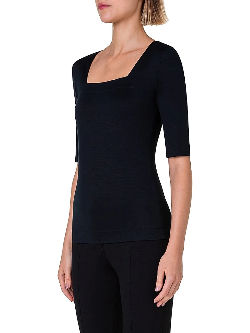 Elements Jersey Square Neck Top