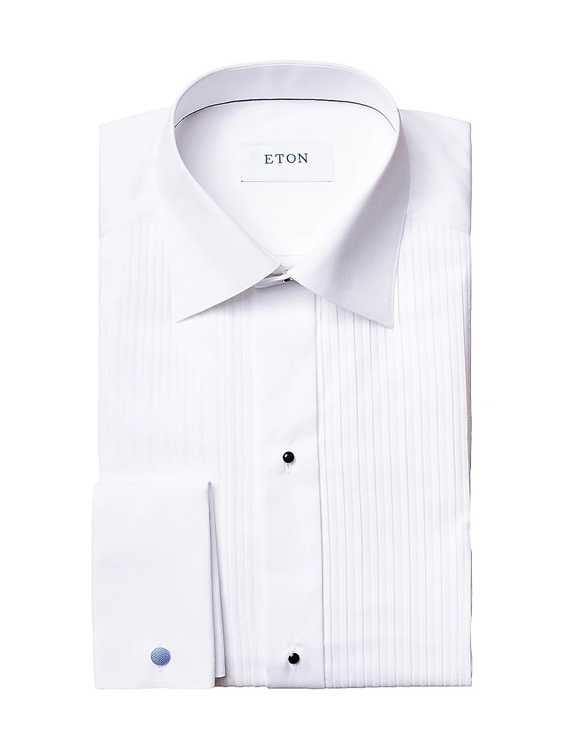Slim-Fit Plisse Tuxedo Shirt