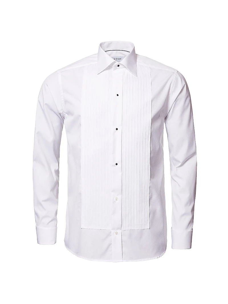 Slim-Fit Plisse Tuxedo Shirt