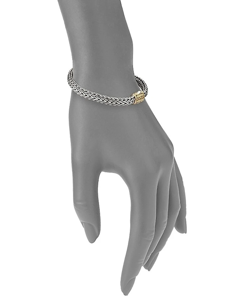 Classic Chain 18K Yellow Gold & Sterling Silver Bracelet