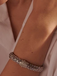 Classic Chain Sterling Silver & 0.62 TCW Diamond Bracelet