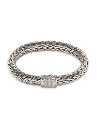 Classic Chain Sterling Silver & 0.62 TCW Diamond Bracelet