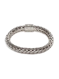 Classic Chain Sterling Silver & 0.62 TCW Diamond Bracelet