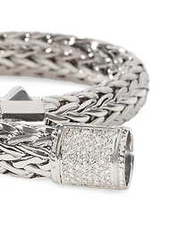 Classic Chain Sterling Silver & 0.62 TCW Diamond Bracelet