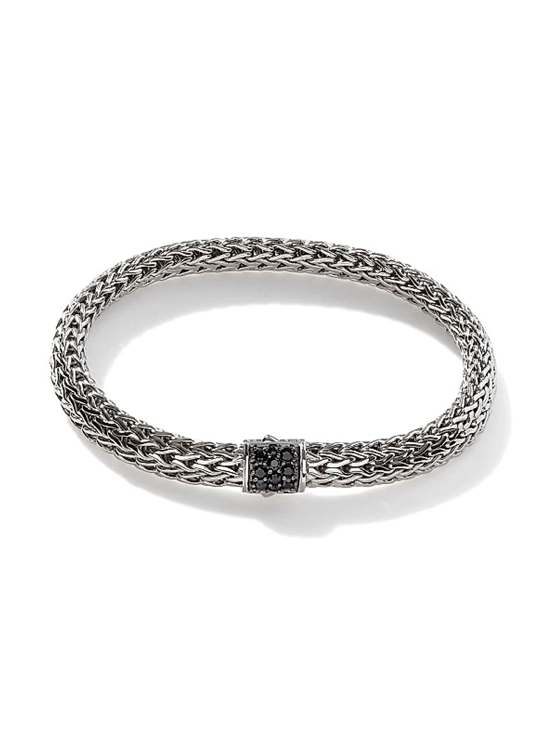Classic Chain Sterling Silver & Sapphire Bracelet