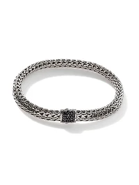Classic Chain Sterling Silver & Sapphire Bracelet