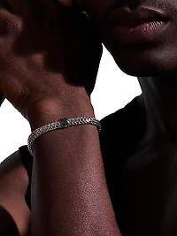 Classic Chain Sterling Silver & Sapphire Bracelet