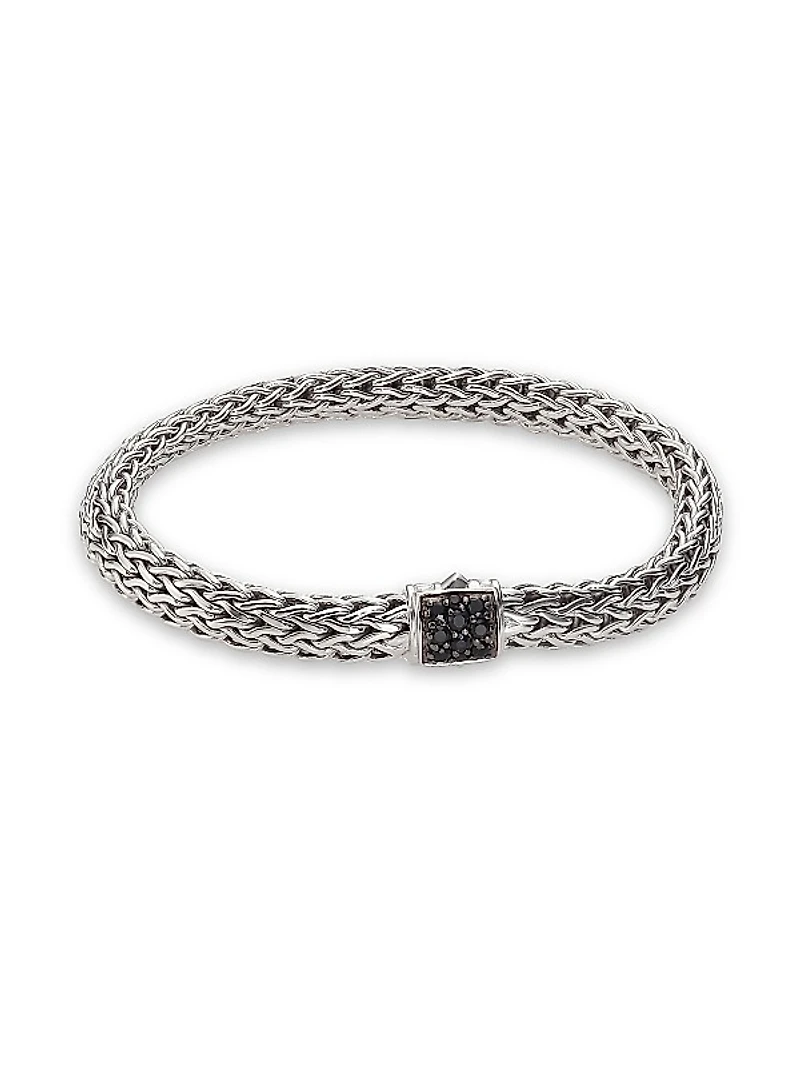 Classic Chain Sterling Silver & Sapphire Bracelet