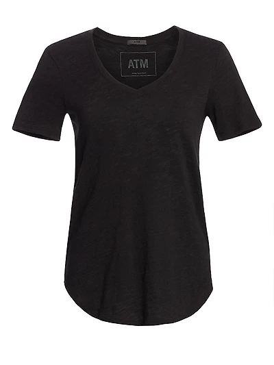 Cotton Slub V-Neck Tee