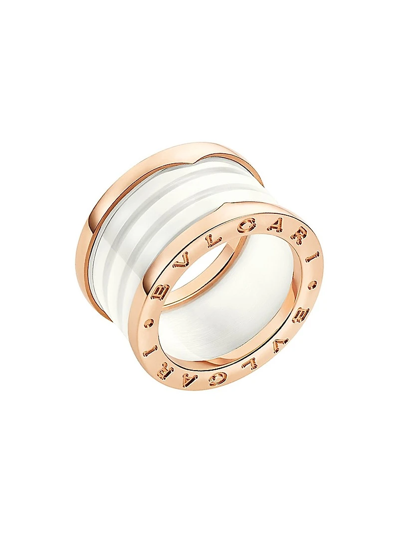 B.zero1 18K Rose Gold & Ceramic 4-Band Ring