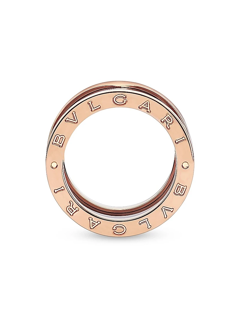 B.zero1 18K Rose Gold & Black Ceramic 4-Band Ring
