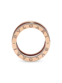 B.zero1 18K Rose Gold & Black Ceramic 4-Band Ring
