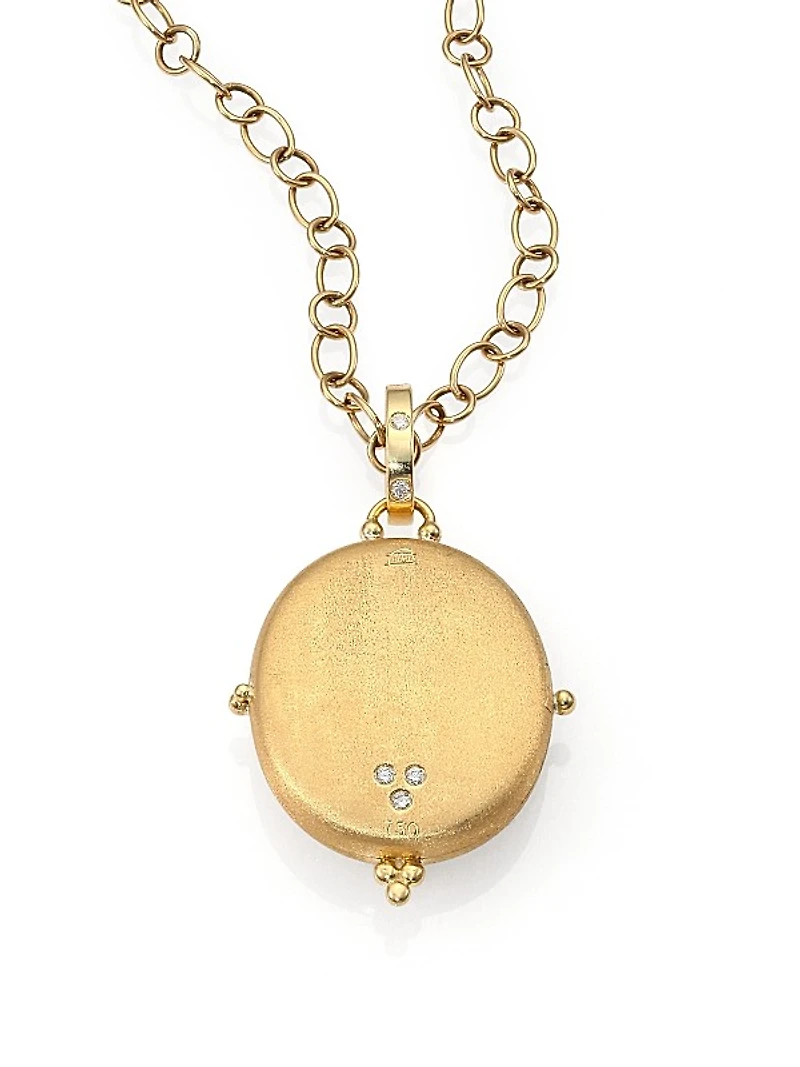 Tree Of Life Diamond & 18K Yellow Gold Locket